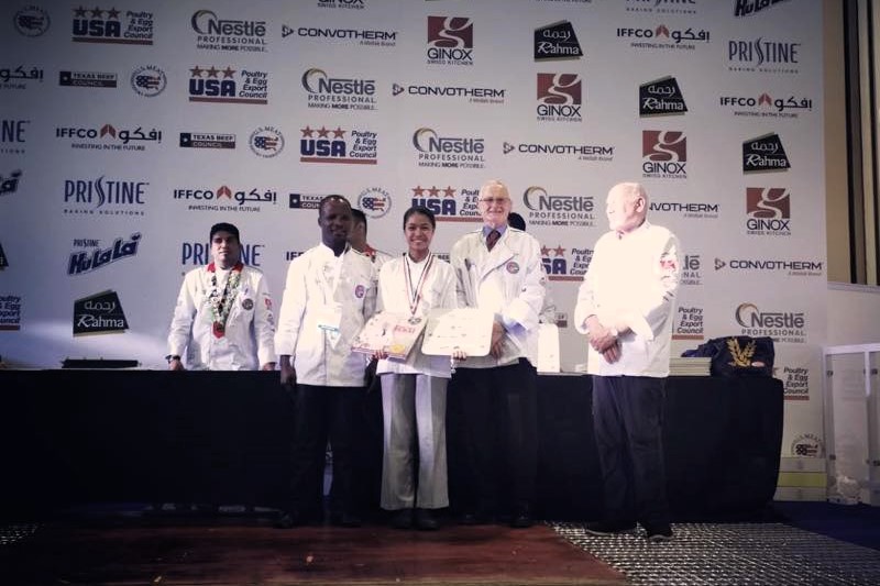 Student Makara in a WACS competition in Dubai